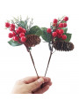 Ramo de Flor Artificial de Natal 17cm Decoração de Natal