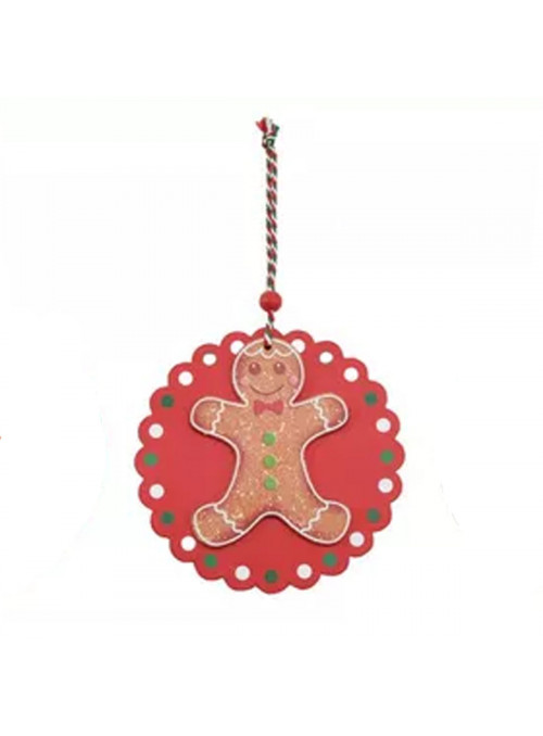 Enfeite para Pendurar Árvore de Natal Gingerbread 12cm Vermelho