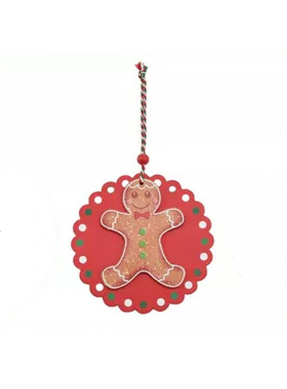 Enfeite para Pendurar Árvore de Natal Gingerbread 12cm Vermelho