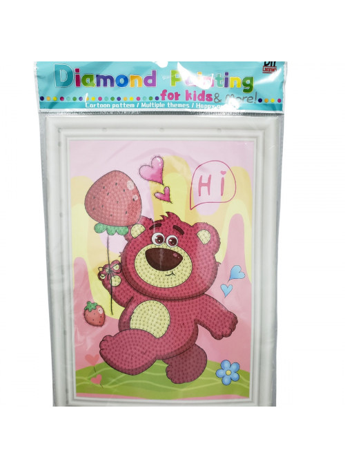 Lembrancinha Kit Pintura de Diamante Infantil Urso Diamond Painting