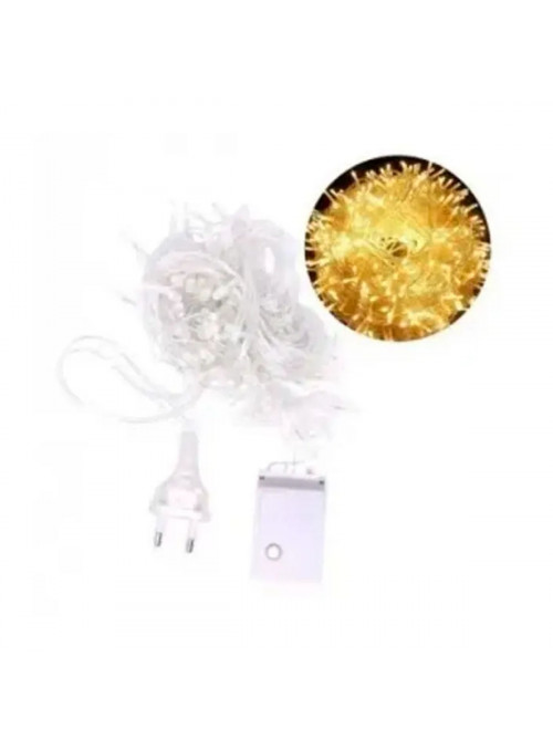 Pisca Pisca Cortina de Led Branco Quente com Conector 100 Leds 127V Decoração de Natal