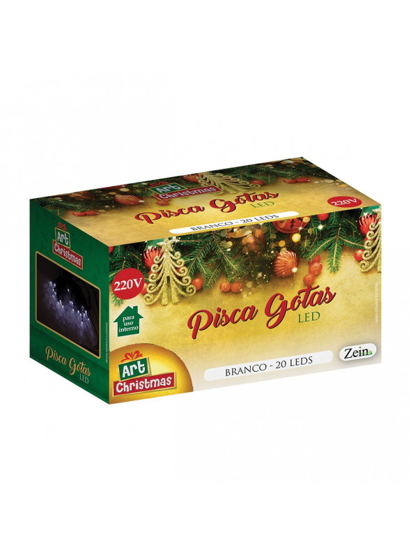 Pisca Pisca Gotas de Led Branco 20 Leds 127V Decoração de Natal