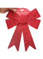 Laço de Natal com Glitter Vermelho Eva 22x29cm Decoração Natalina