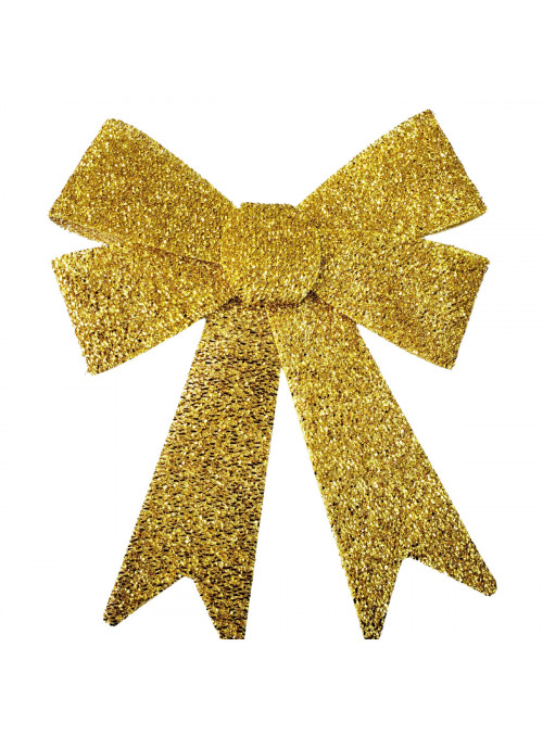 Laço de Natal com Glitter Dourado Eva 22x29cm Decoração Natalina