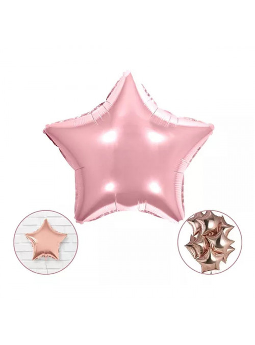 Balão Metalizado Estrela Rose Gold 20 Polegadas 50cm Premium