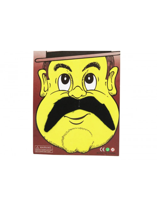 Bigode Divertido Adesivo Português Mustache 10x6cm Kit Festa