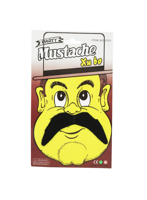 Bigode Divertido Adesivo Português Mustache 10x6cm Kit Festa