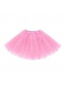 Saia Tutu de Organza Rosa Claro com Brilho 40cm Adulto Fantasia Carnaval