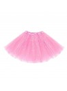 Saia Tutu de Organza Rosa Claro com Brilho 40cm Adulto Fantasia Carnaval