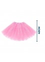 Saia Tutu de Organza Rosa Claro com Brilho 40cm Adulto Fantasia Carnaval