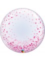 Balão Bubble Transparente Confetes Rosa – 1 unidade