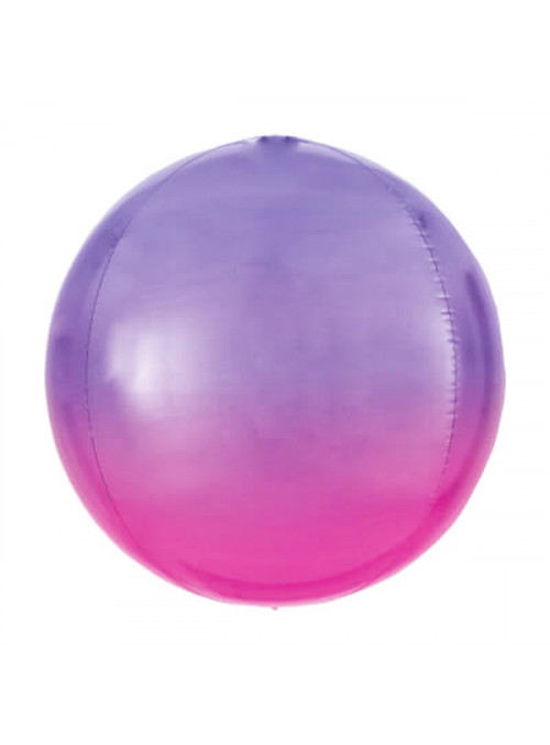 Balão Bolha Metalizado Orbz Degradê Roxo 18 Polegadas 45cm Cromus Balloons