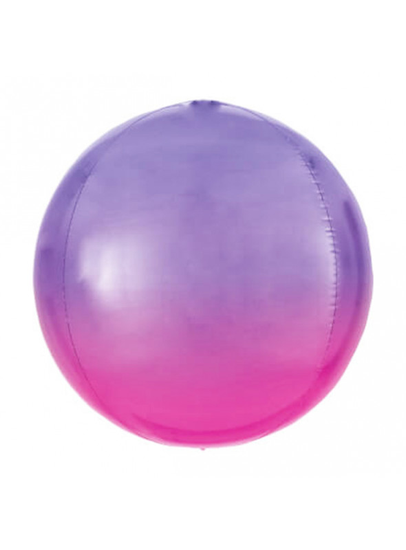 Balão Bolha Metalizado Orbz Degradê Roxo 18 Polegadas 45cm Cromus Balloons