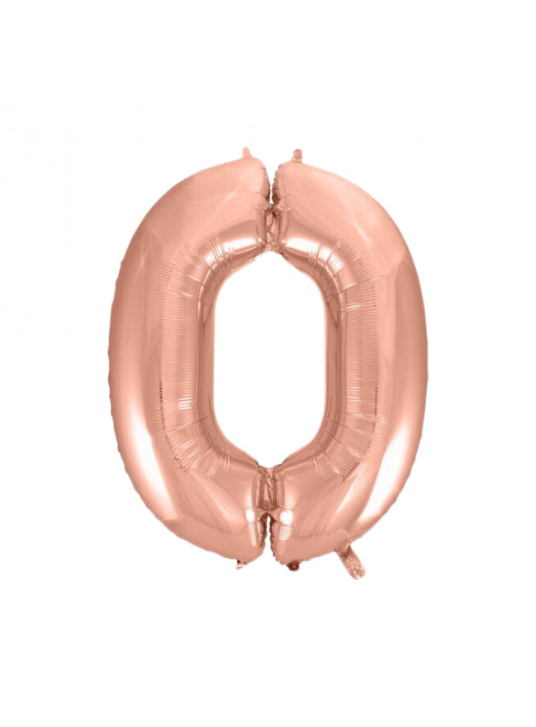 Balão Metalizado Número Pequeno 40cm Rose Gold 16 Polegadas Festa Decoração