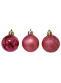 Kit 3 Bolas Natalinas Rosa 80mm Decoração de Natal