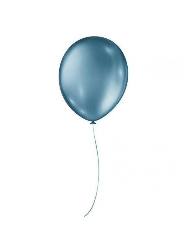 Balões de Látex Azul Metálico 11 Polegadas 28cm São Roque 25 Unidades