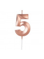 Vela de Aniversário Design Número 5 Rose Perolizada Silver Festas