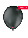 Balões de Látex Preto Metálico 11 Polegadas 28cm São Roque 25 Unidades