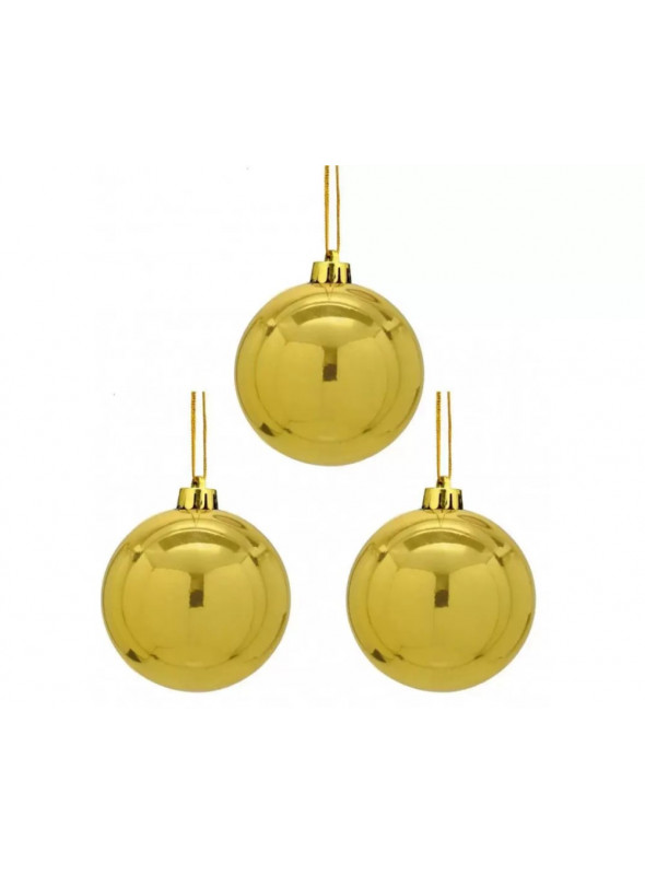 Bola Natalina Árvore de Natal Dourada 40mm 9 Unidades