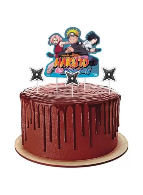 Topper Topo de Bolo Festa Naruto Festcolor 4 Unidades