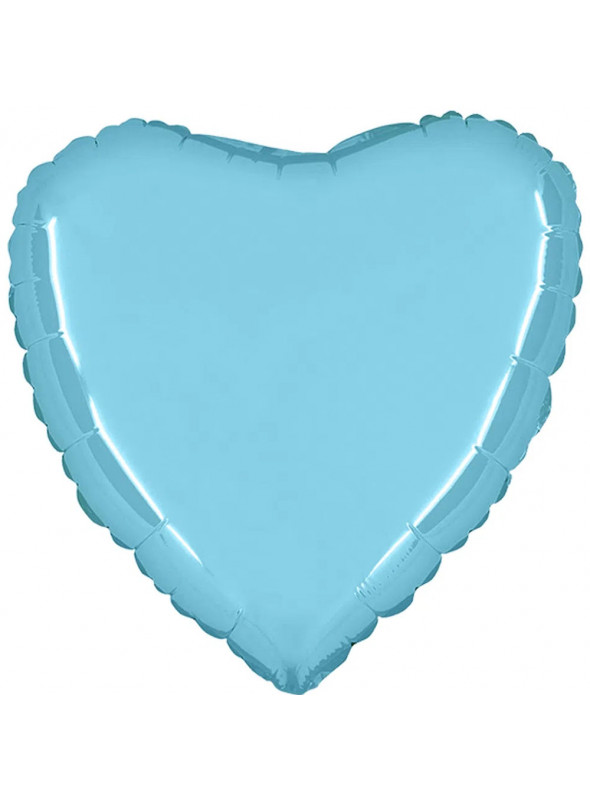 Balão Metalizado Coração Azul Bebê Pastel 18 Polegadas 45cm Grabo
