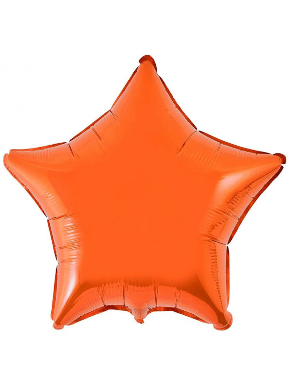 Balão Metalizado Estrela Laranja 20 Polegadas 50cm Flexmetal