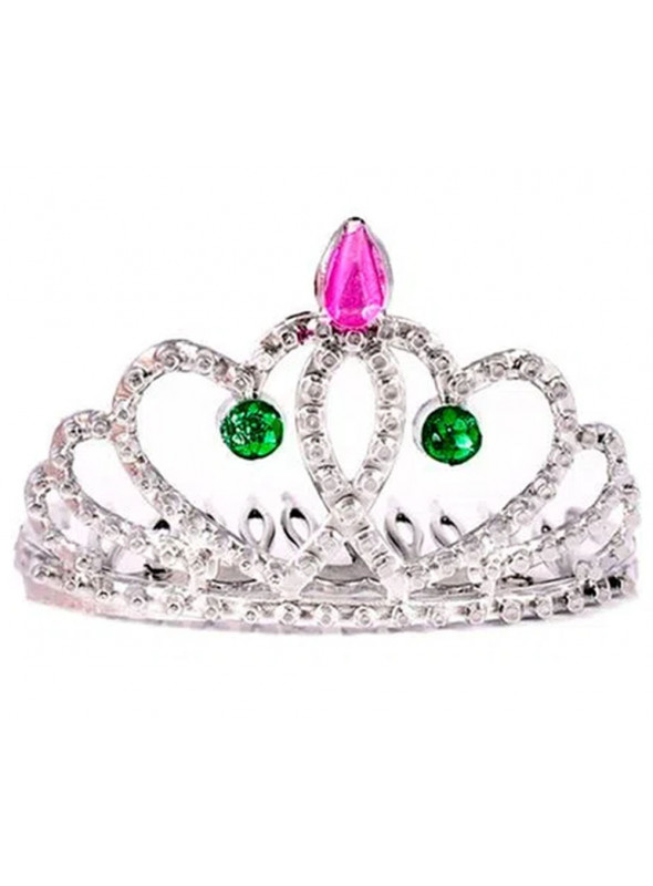 Adereço Mini Coroa de Princesa Prata com Pedras Bazar 1 Unidade