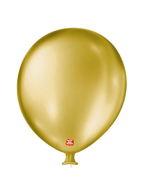 Balão de Látex Bexigão Gigante Dourado Cintilante 25 Polegadas 64cm São Roque