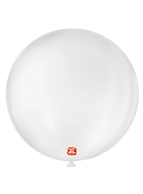 Balão de Látex Branco Polar 5 Polegadas 13cm São Roque 50 Unidades