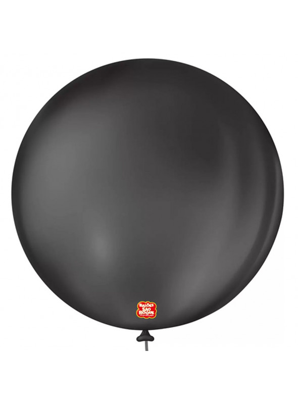 Balão de Látex Preto Ebano 5 Polegadas 13cm São Roque 50 Unidades