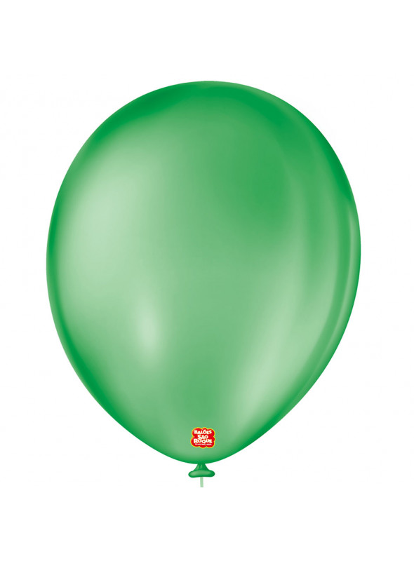 Balão de Látex Verde Bandeira 11 Polegadas 28cm São Roque 50 Unidades