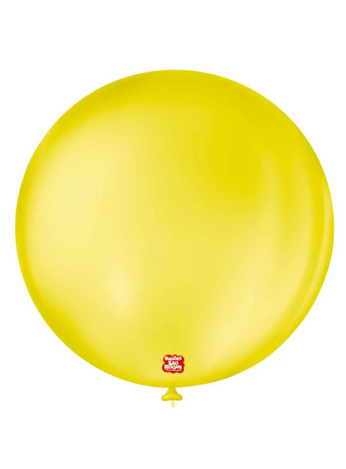 Balão de Látex Amarelo Citrino 5 Polegadas 13cm São Roque 50 Unidades