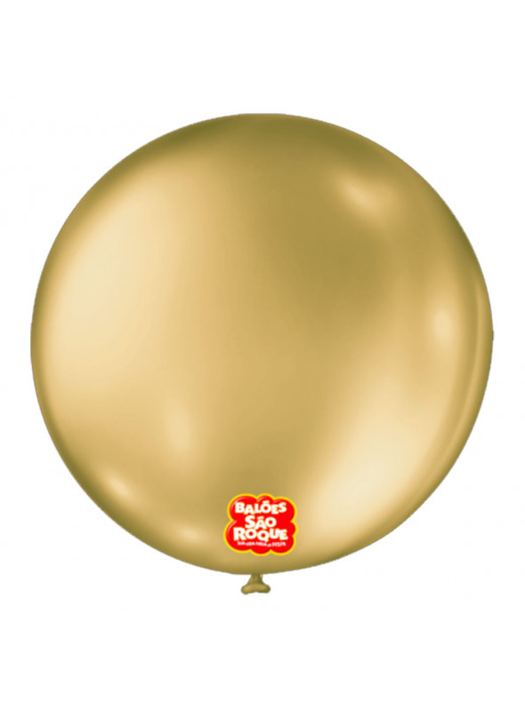 Balão de Látex Ouro Metallic 5 Polegadas 13cm São Roque 25 Unidades