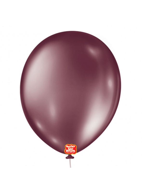 Balão de Látex Marsala Metallic 11 Polegadas 28cm São Roque 25 Unidades