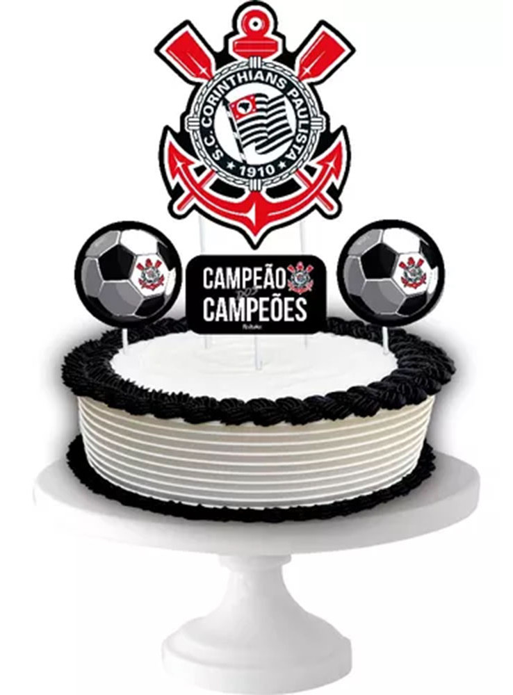Topper Para Bolo Corinthians c/3 Festcolor - Clubes de Futebol - Felix  Fantasias