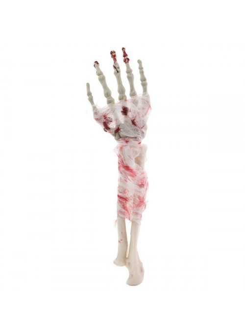 Mão Esqueleto com Sangue Halloween Dia das Bruxas 39cm Silver Festas