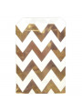 Saquinhos de Papel Laminado Dourado Zig Zag Chevron 12 Unidades