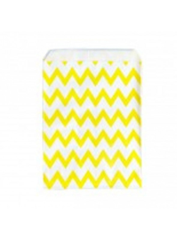 Saquinhos de Papel Amarelo Zig Zag Chevron 12 Unidades