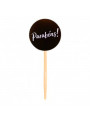 Topo para Cupcake Pick Toppers Parabéns Preto 10 Unidades