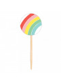 Topo para Cupcake Pick Toppers Arco Íris Colorido 10 Unidades