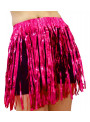 Saia Metalizada Franja Rosa Pink Carnaval 40cm