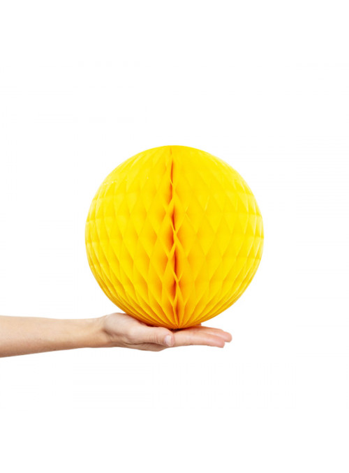 Globo de Seda Decorativo Amarelo Quindim Tamanho G 24cm Mesa Festa