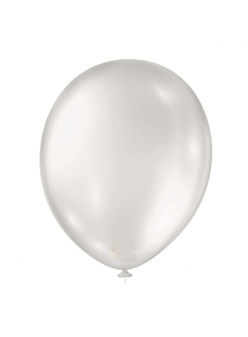 Balão de Látex Branco Perolado 11 Polegadas 28cm São Roque Uniq 25 Unidades