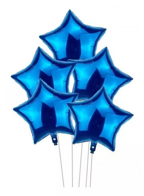 Balão Metalizado Estrela Azul 20 Polegadas 50cm Flexmetal