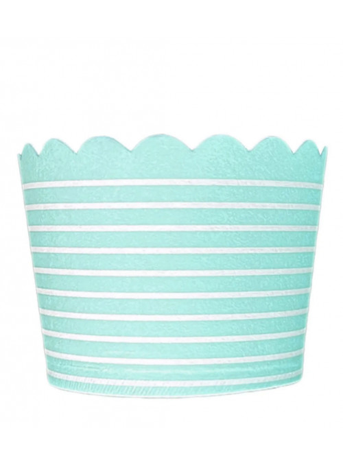 Forminhas para Cupcake de Papel Azul Claro Listrado 20 Unidades