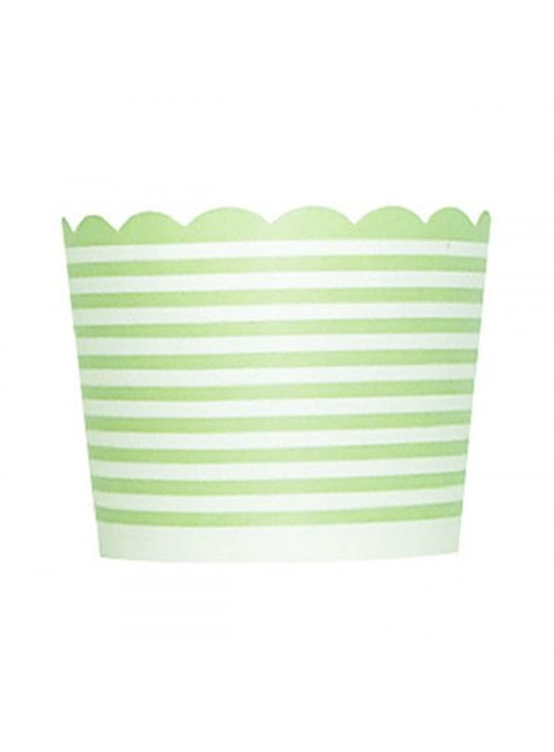 Forminhas para Cupcake de Papel Verde Claro Listrado 20 Unidades