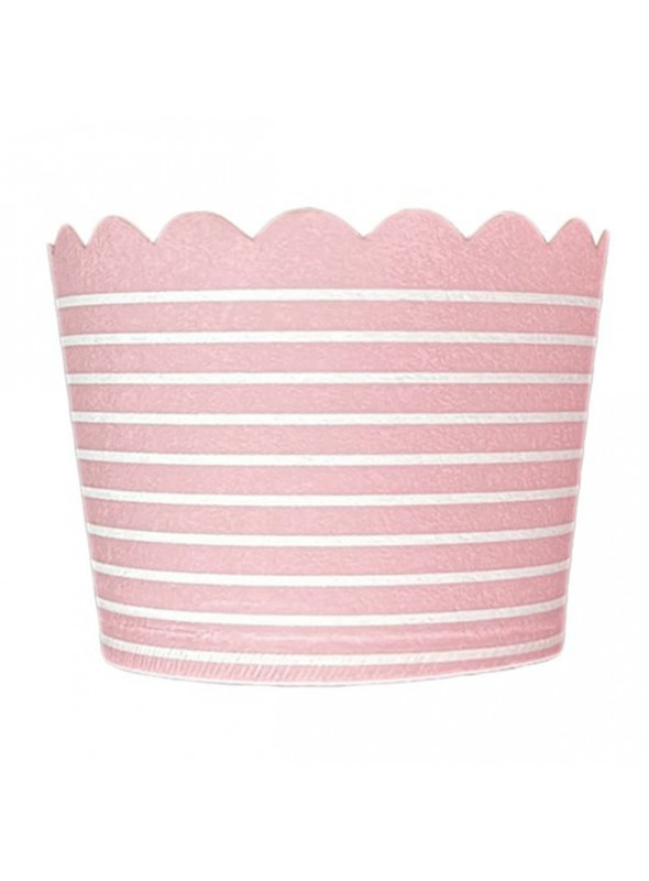 Forminhas para Cupcake de Papel Rosa Claro Listrado 20 Unidades