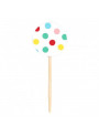 Topo para Cupcake Pick Toppers Confete Colorido 10 Unidades