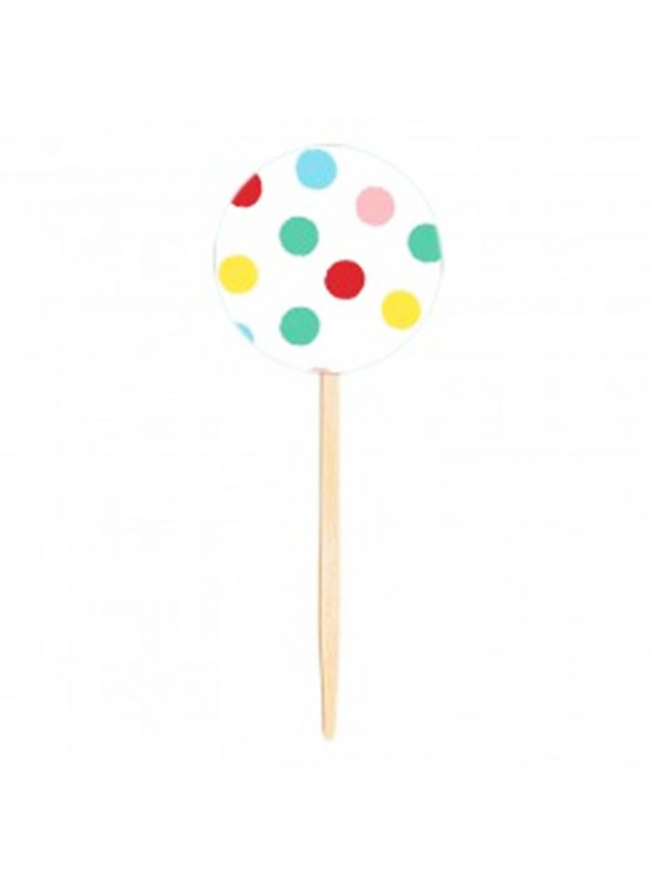 Topo para Cupcake Pick Toppers Confete Colorido 10 Unidades