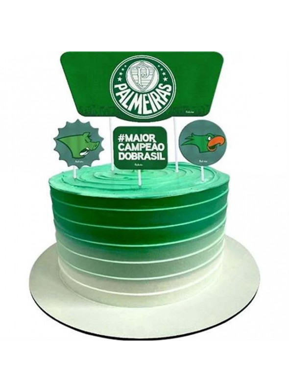 Topo de Bolo Cake Topper Time Palmeiras Festcolor 4 Unidades